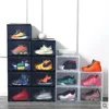 HaoRui factory custom side open display shoe box storage display anti-oxidation shoes collection storage high help shoes