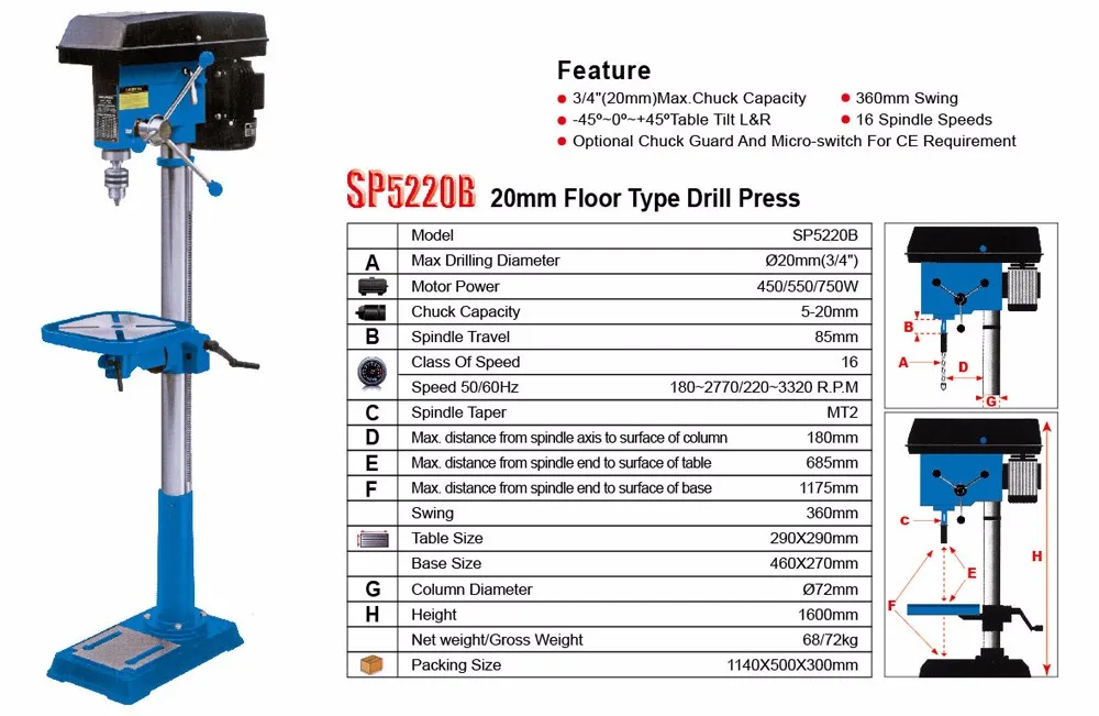 drill press zj4113 parts SP5220B