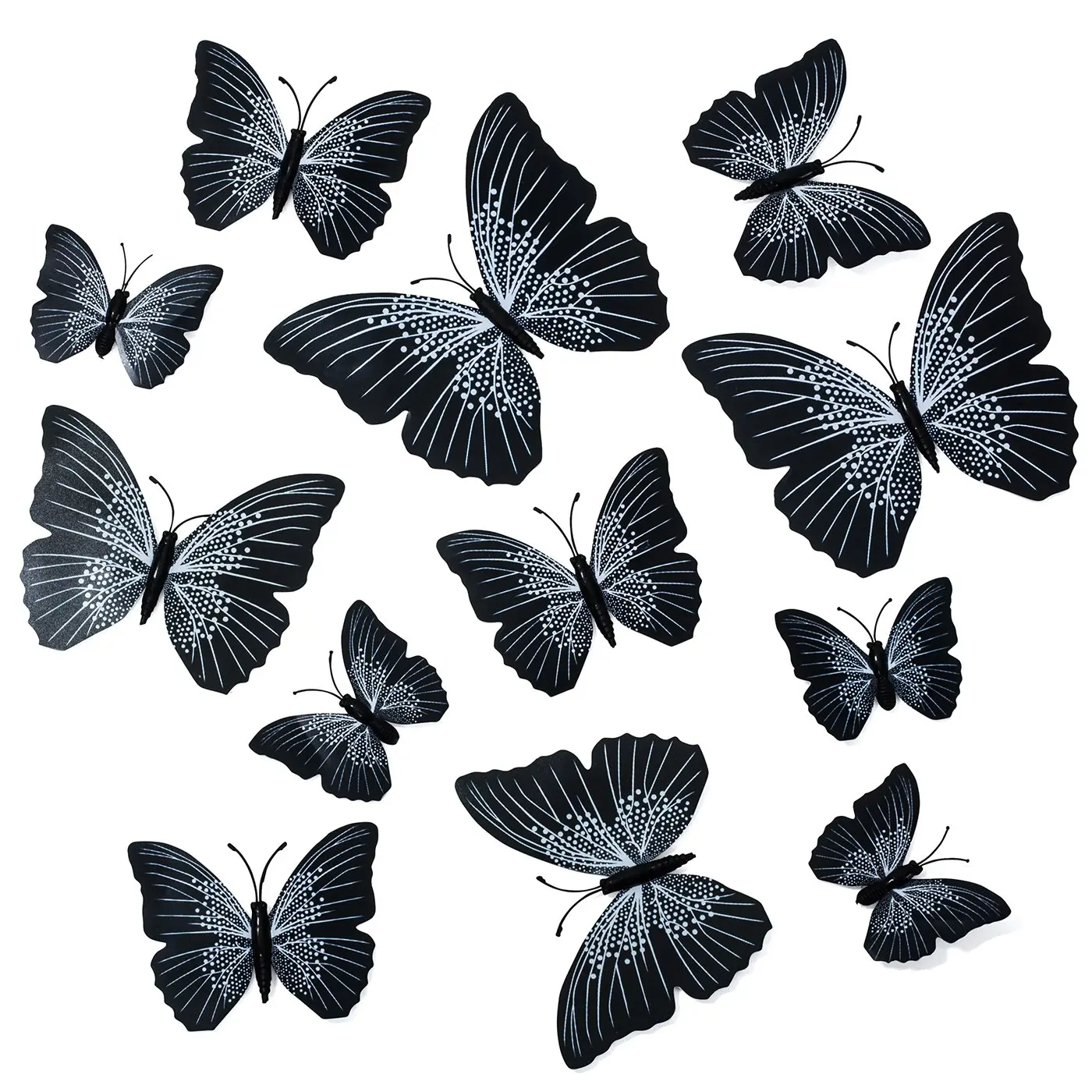 Наклейки бабочки черно белые