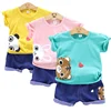 Baby Girls Boys Clothing Set Summer Infant Boy Clothes Outfits Cartoon Cotton Outfits Shirt + Denim Shorts Baby Children Clothes
