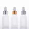 Frosting Amber Glass dropper Bottles customized Essential Oil dropper bottle for cosmetic packaging