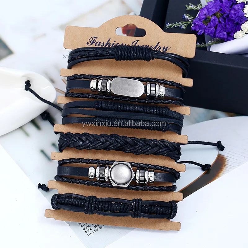 Made in China Fashion Men's Leather Bracelet Handmade Braided Bracelet DIY Set 2019 New Costume Jewelry
Made in China Fashion Men's Leather Bracelet Handmade Braided Bracelet DIY Set 2019 New Costume Jewelry
