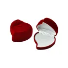 flower red rose shape flocking jewelry box packaging ring box