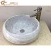 Carrara White Marble Stone Sink Bathroom