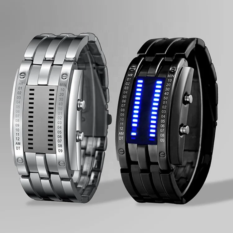 

skmei 0926 Creative Personality Zinc alloy Waterproof LED Watch Men And Women Couple Watch Smart Casual Watches, Silver,black