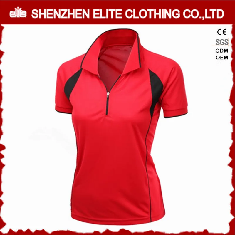 Customised Womens Latest Golf Polo Shirts Uniform Red