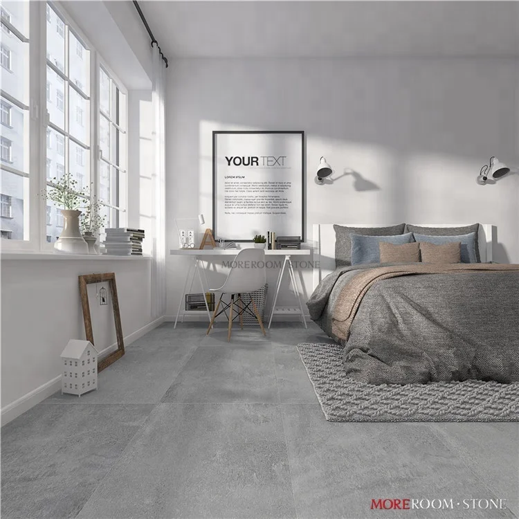 moreroom stone 60x120 浅灰色防滑卧室地板和墙面水泥外观瓷砖