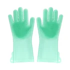 Latex Household Cleaning Brush- Non-slip Silicone Cleaning Brush Gloves for for Dish Washing