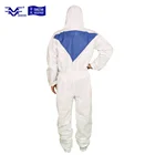 Microporous Combines SMS Disposable CE Coverall Type 5 6 with Hood