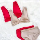 Swimsuit women two piece brown bandage sexy bikini 2018 swimwear beachweare