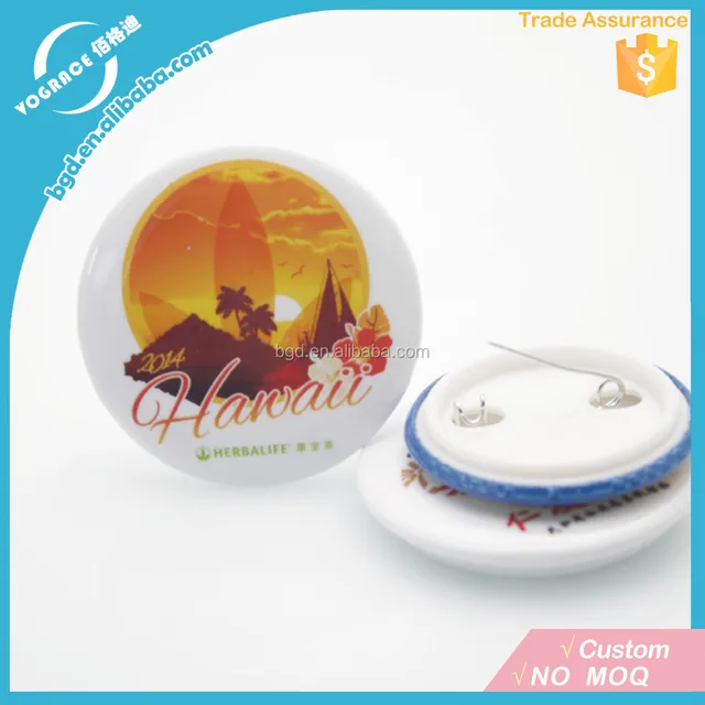 plastic bottom tinplate badge for promotional gifts button badge