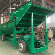 Mobile drum trommel screen for diamond and gold wash plant
