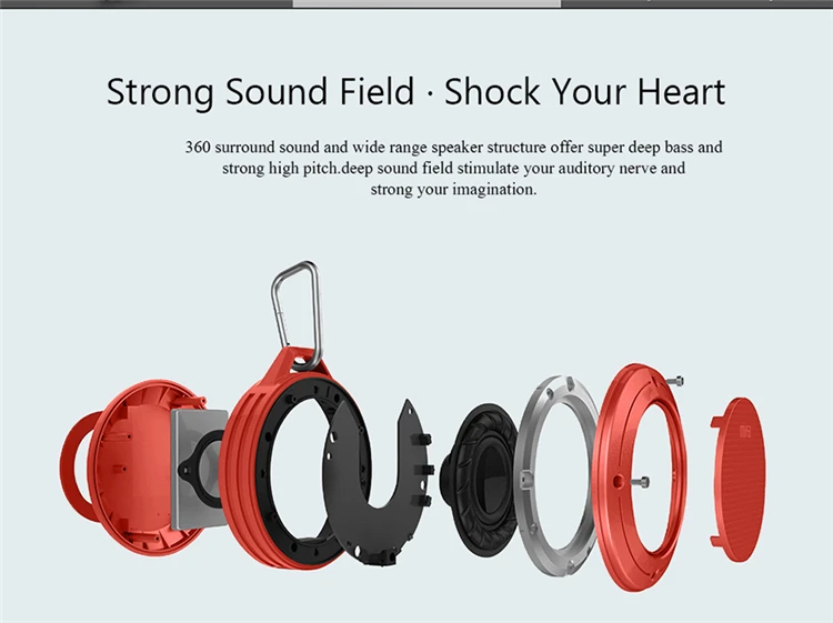 MIFA F10 Outdoor Wireless Bluetooth 4.0 Stereo Portable Speaker Built-in mic Shock Resistance IPX6 Waterproof Speaker with Bass - ANKUX.COM