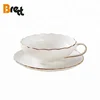 Bone china English afternoon tea coffee cup and saucer with gold rim handmade high-end gift box set
