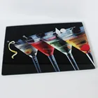 wholesale smooth color termpered glass cutting board 30x20cm