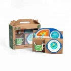 Wholesale Bamboo fiber dinnerware sets baby tableware sets melamine plate set kids tableware