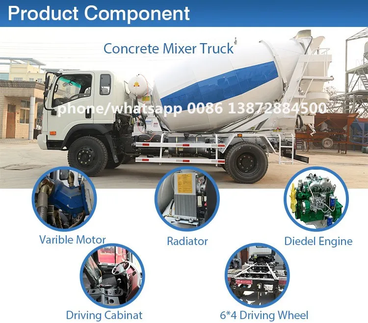 sinotruk howo 8 m3 diesel mobile concrete cement mixer truck