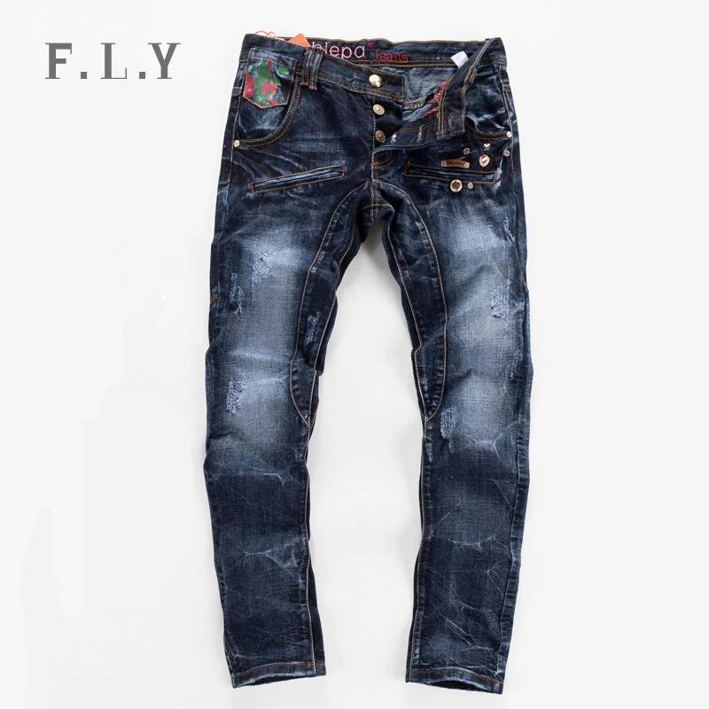 men jeans fashion 2015 casual brand print biker cool true denim pants plus size calca pantalones vaqueros hombre mens MYA0068