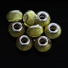 with silver power lemon have hole and bling bling decorative glass beads wholesale