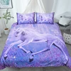 Purple Unicorn Bedding Set 3D Printed Quilt Cover With Pillowcases Floral Scenic Bed Set 3-Piece