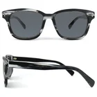 High quality CE buffalo horn polarized clear lens square acetate sunglasses