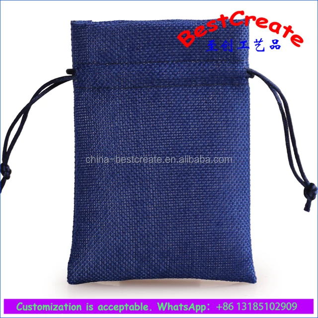 custom linen-like cosmetics bags drawstring linen imitation