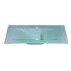 Rectangular glass vanity top basin