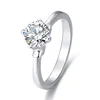 POLIVA Wholesale 925 sterling silver rhodium plated white gold bridal ring with one CZ stone