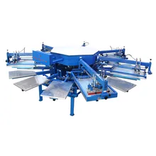automatic tshirt screen printing machine with 6 color 14 station