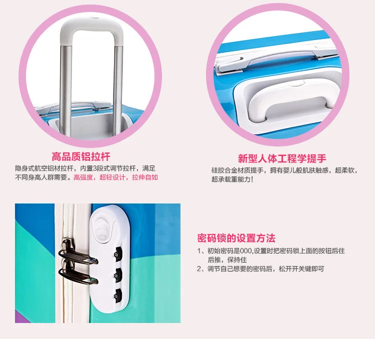 Cartoon Travel Rolling Luggage Spinner Wheels Kids Suitcase Carry On 20 24 Inch Business Airplane Trolley Luggage (4)