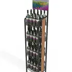 powder coated floor metal wire wine shelf for shop