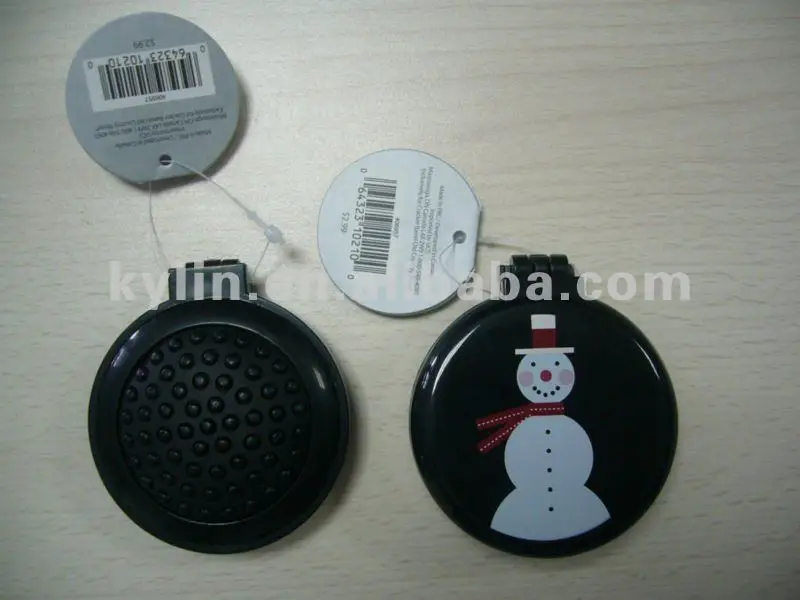 mini plastic makeup mirror with comb