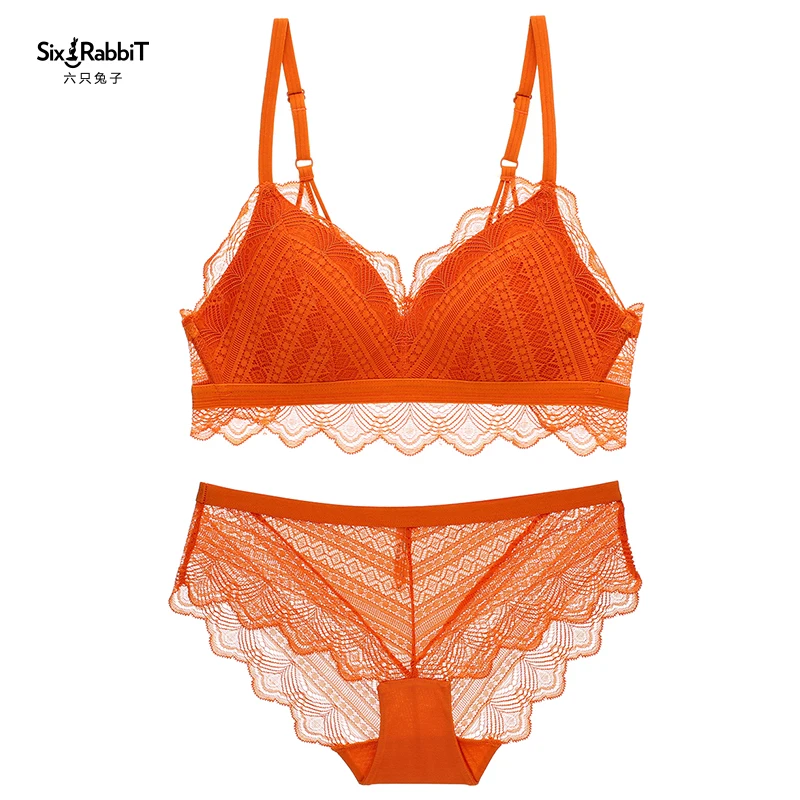 SIX RABBIT triangle cup brallete medium padded lace straight back sexy bra and transparent ladies underwear panties
SIX RABBIT triangle cup brallete medium padded lace straight back sexy bra and transparent ladies underwear panties