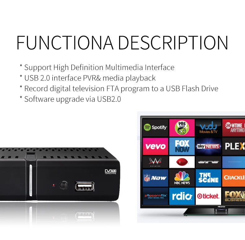 High Quality 1080P Full HD Digital TV Receiver DVB T2 Set Top Box Iptv