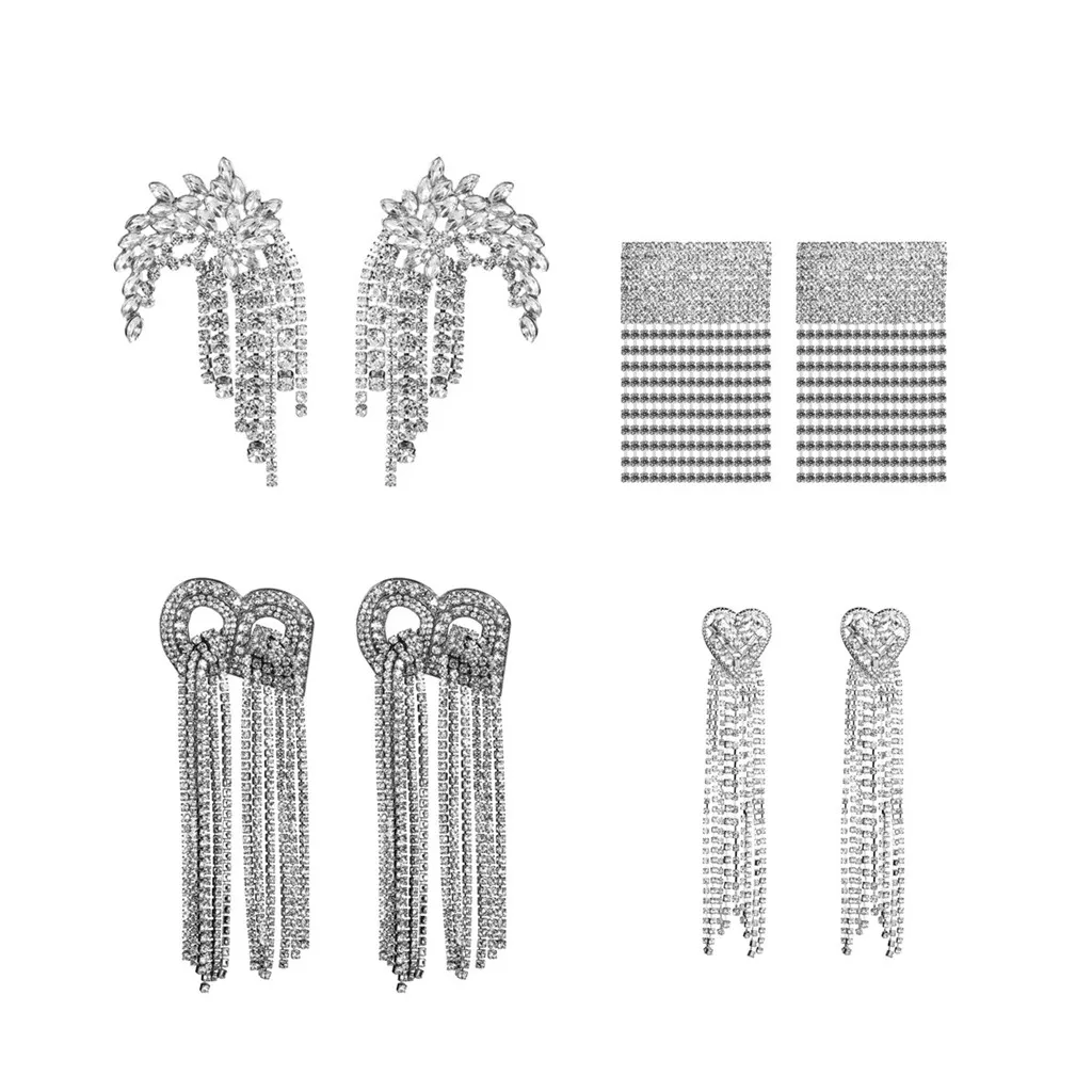 exaggerated luxury wedding party club bridal crystal tassel za earring full diamond bowknot bow heart love tassel drop earrings, Picture
exaggerated luxury wedding party club bridal crystal tassel za earring full diamond bowknot bow heart love tassel drop earrings, Picture