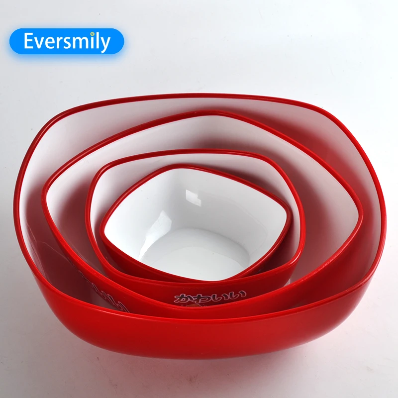 High Quality Eco Friendly 4pcs Set Plastic Food Container Bowl for Dinnerware Set Square Bowl, Red
High Quality Eco Friendly 4pcs Set Plastic Food Container Bowl for Dinnerware Set Square Bowl, Red