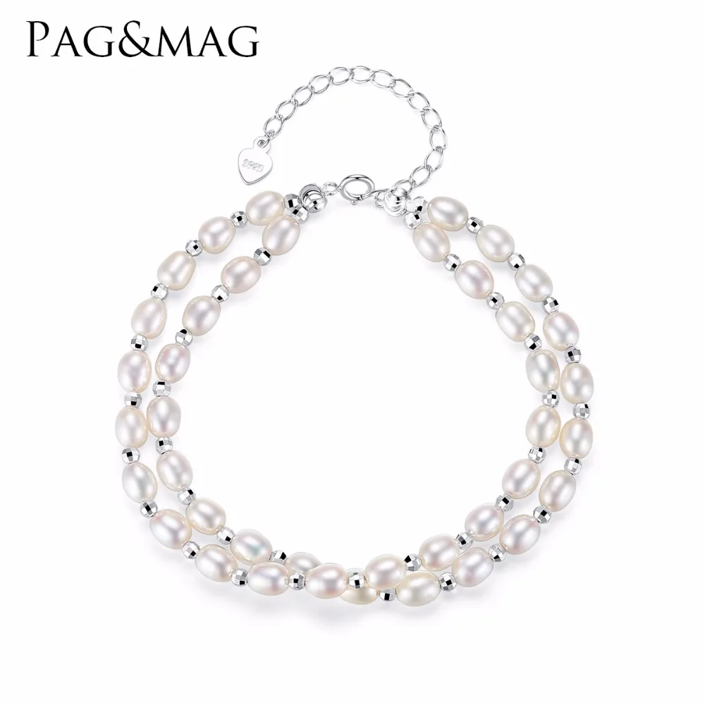 Pag&Mag Korean Trend Girl's Jewelry Bracelets Lovely Double 4-5mm Natural Pearl Bangle With S925 Silver Small Exquisite Bracelet
Pag&Mag Korean Trend Girl's Jewelry Bracelets Lovely Double 4-5mm Natural Pearl Bangle With S925 Silver Small Exquisite Bracelet