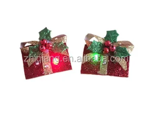 glitter christmas gift flashing party pierced earrings
