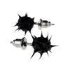 Plain Silicone Rubber Spike Ball Punk Rock Party Stud Earrings