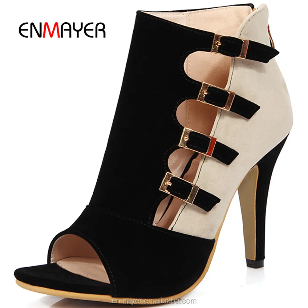 

European style new fashion peep toe China buckle belt strap sexy high heel sandals boots, Black,blue,red