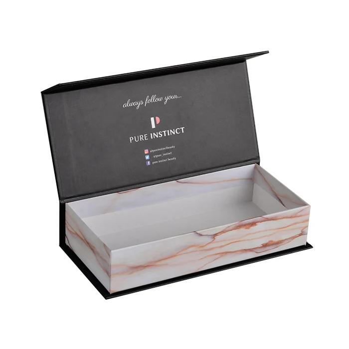 foil stamping high end quality hair extension packaging boxes