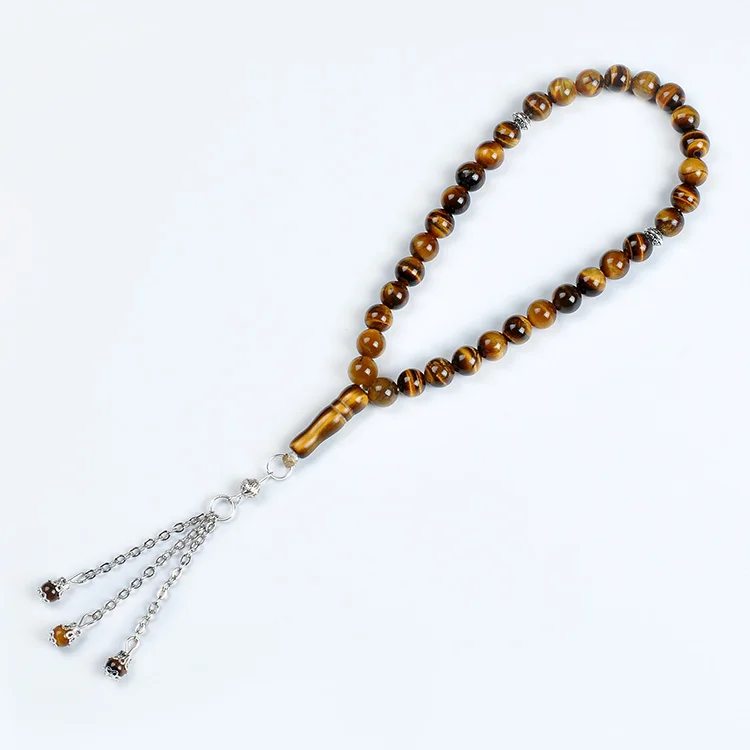YS90  Natural tiger eye stone toptan  mesbaha tesbih  prayer beads for sale