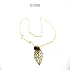 Hollow-out Leaf Charm Girl Jewelry Chain Pendant Choker Chunky Necklace