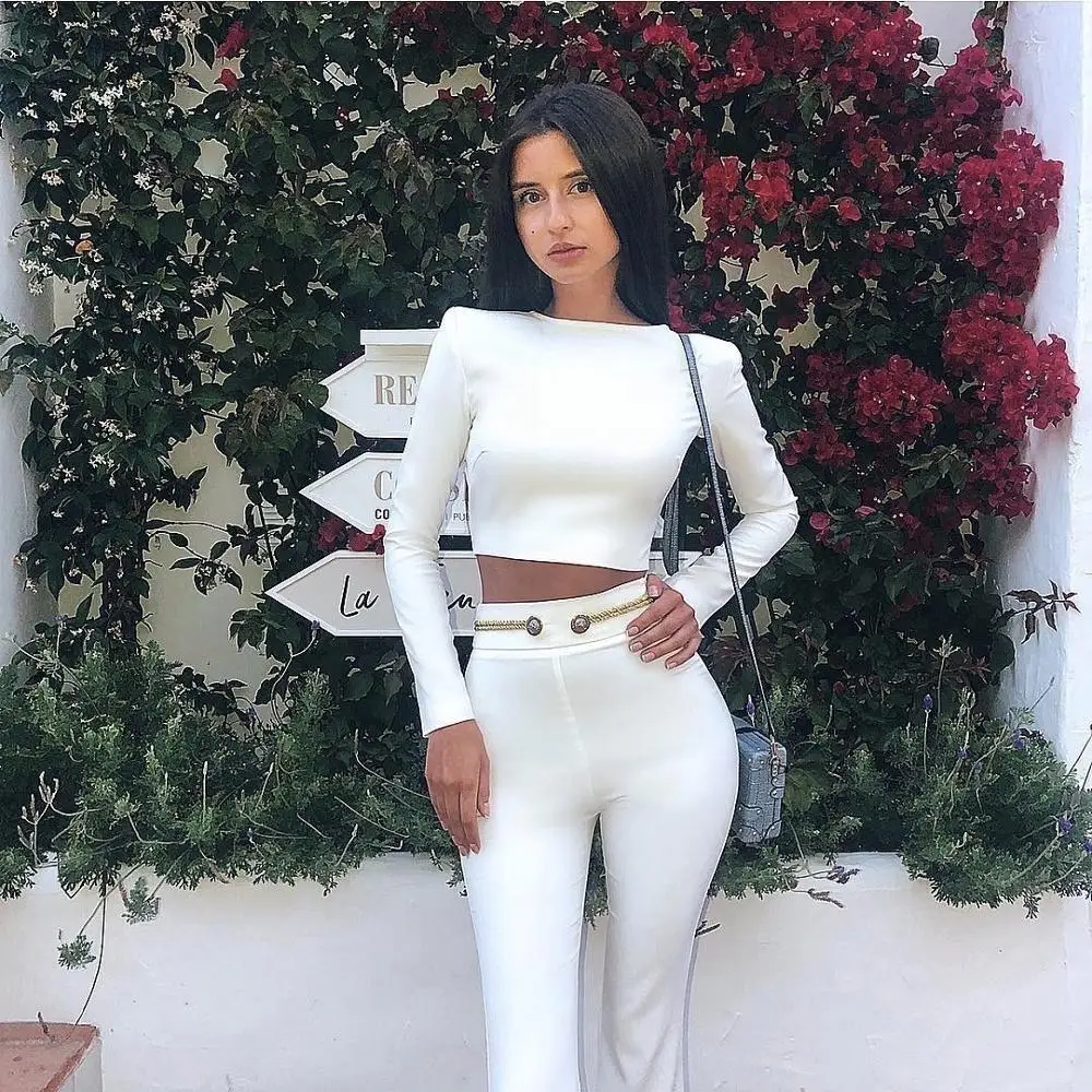 2018 New Style Fashion Women's 2 Piece Set White Top Trousers Full Sleeve Short Top, Shown
2018 New Style Fashion Women's 2 Piece Set White Top Trousers Full Sleeve Short Top, Shown