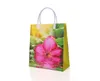 Flower Printing Plastic Round Handle Customized Plastic PVC Shopping Bag