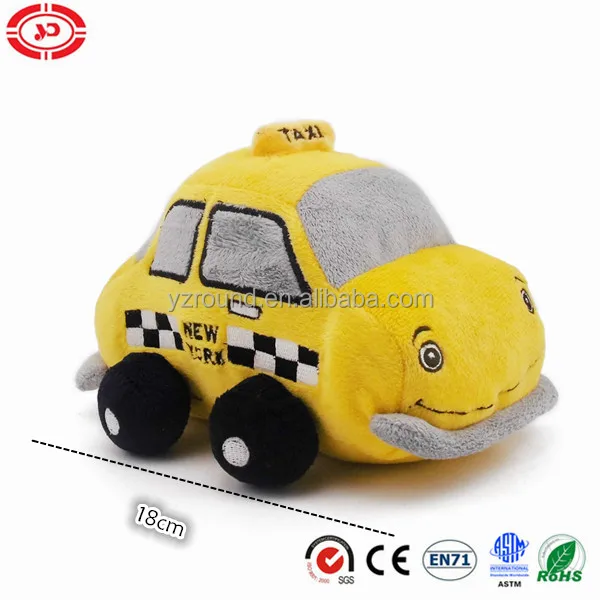 taxi yellow kids gift plush stuffed soft car boy toy