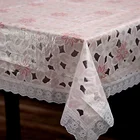 best price tablecloth polyester pvc lace table cloth in rectangle shape