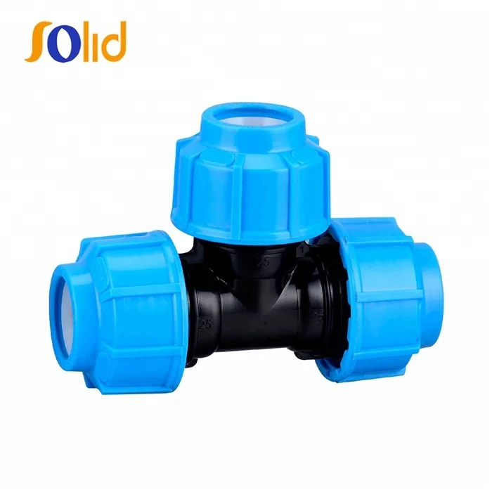 PN16 PP Compression Fitting Equal Tee for irrigation water pipe.jpg