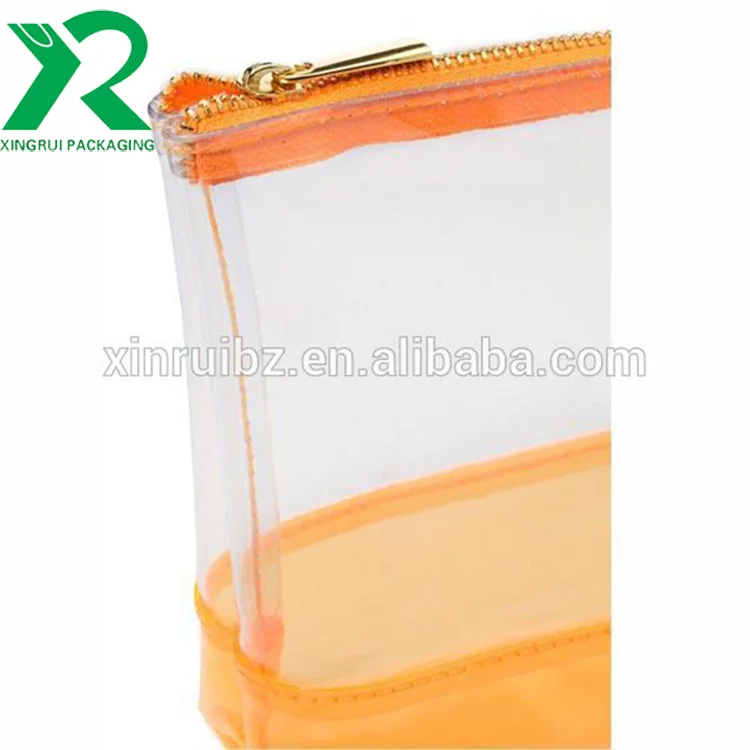portable travel makeup bag custom transparent clear pvc cosmetic bag