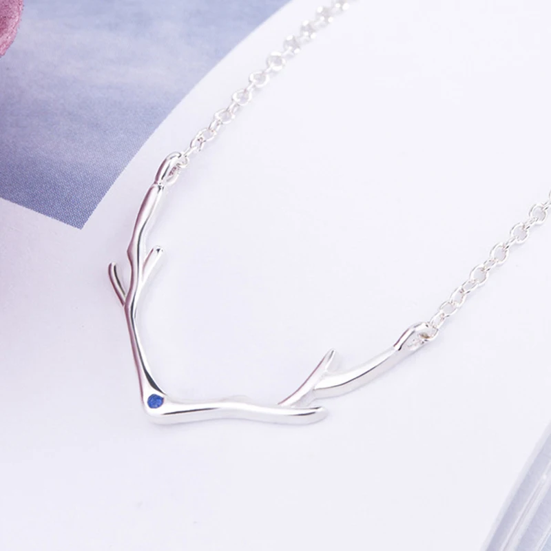 Simple style silver antler shape 925 silver and diamond valentine's day gift women's pendant necklace
Simple style silver antler shape 925 silver and diamond valentine's day gift women's pendant necklace